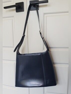 VTG SAPAF Atelier Navy Leather Convertible Tote Set Modular Snap-In Pouch ITALY